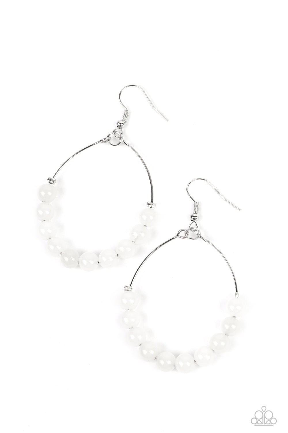 Catch a Breeze Earrings - Silver w/White