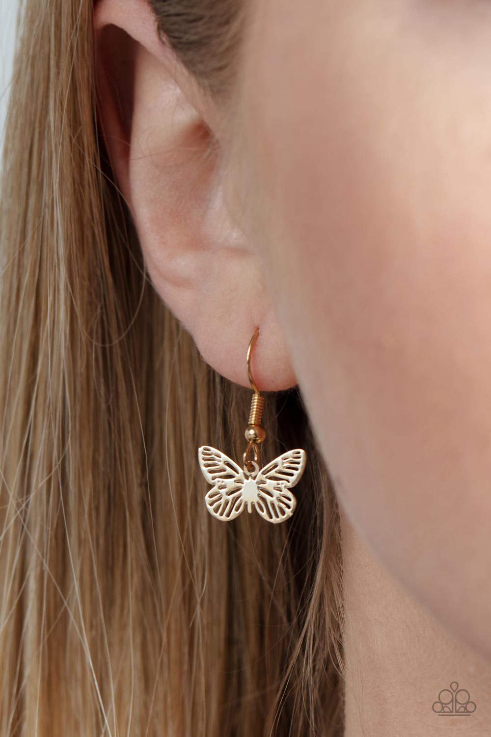 High-Flying Fashion - Gold Necklace Butterfly