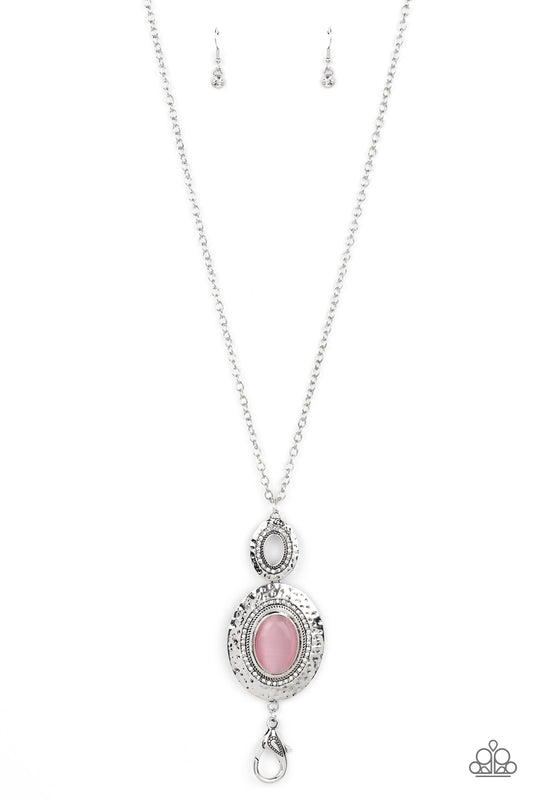 Fairytale Finesse - Silver w/Pink Necklace - Lanyard