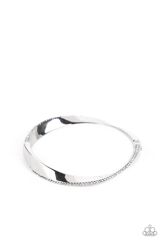 Artistically Adorned - Silver with White rhinestones Bracelet