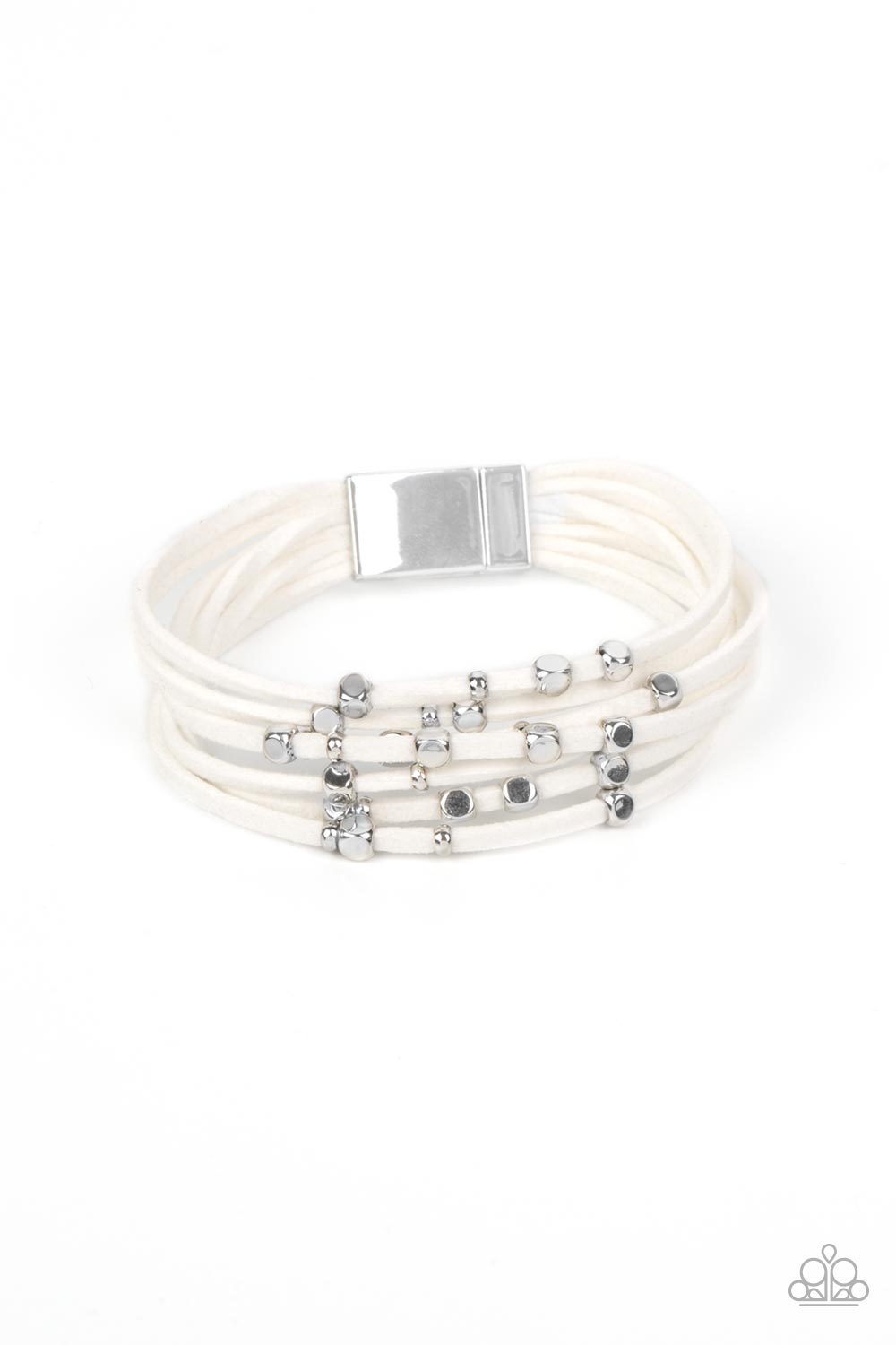 Clustered Constellations - White Bracelet -  Magnetic  -Paparazzi Accessories