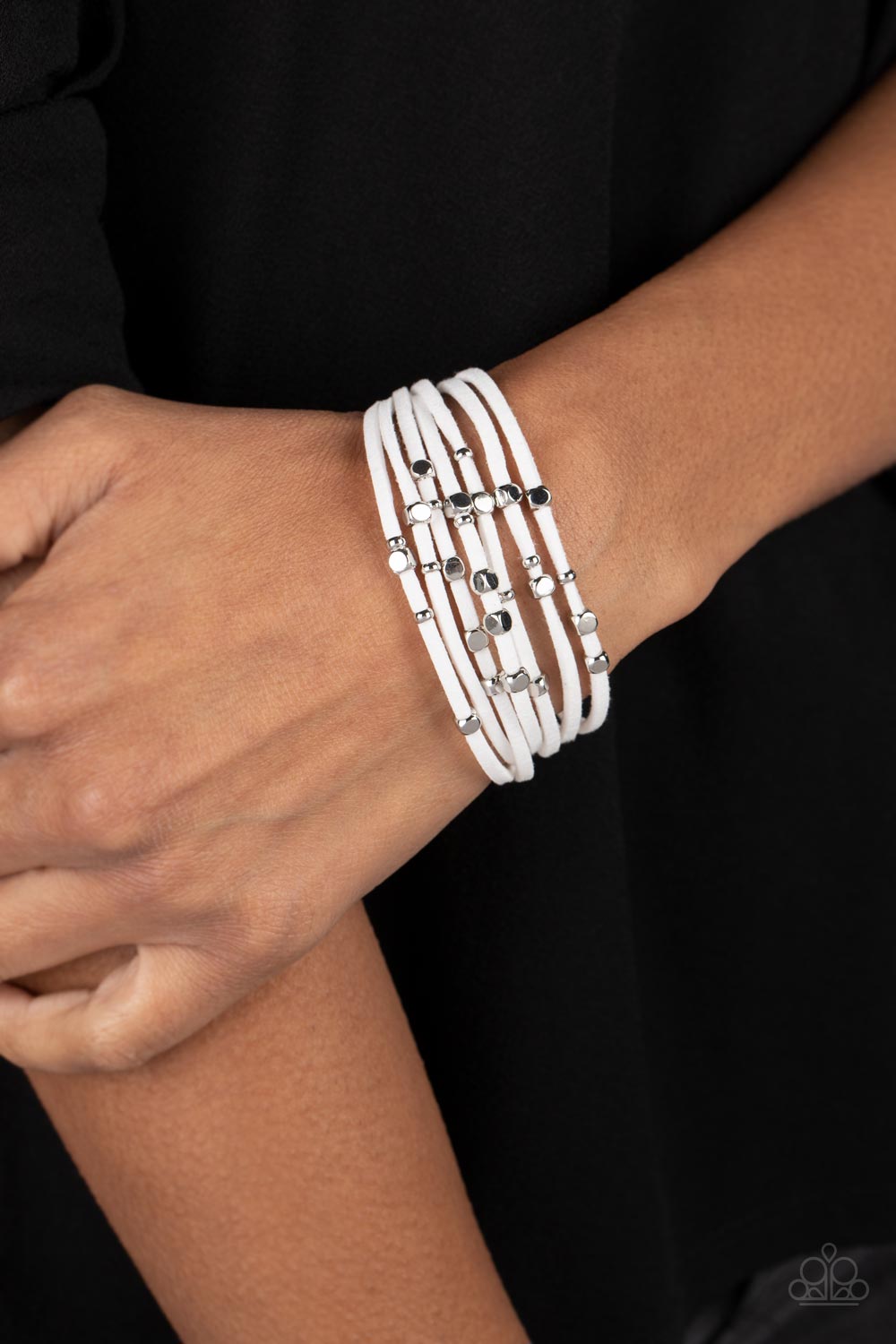 Clustered Constellations - White Bracelet -  Magnetic  -Paparazzi Accessories