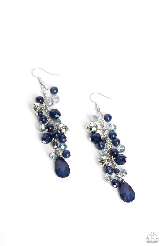 Cheeky Cascade - Navy Blue Earrings