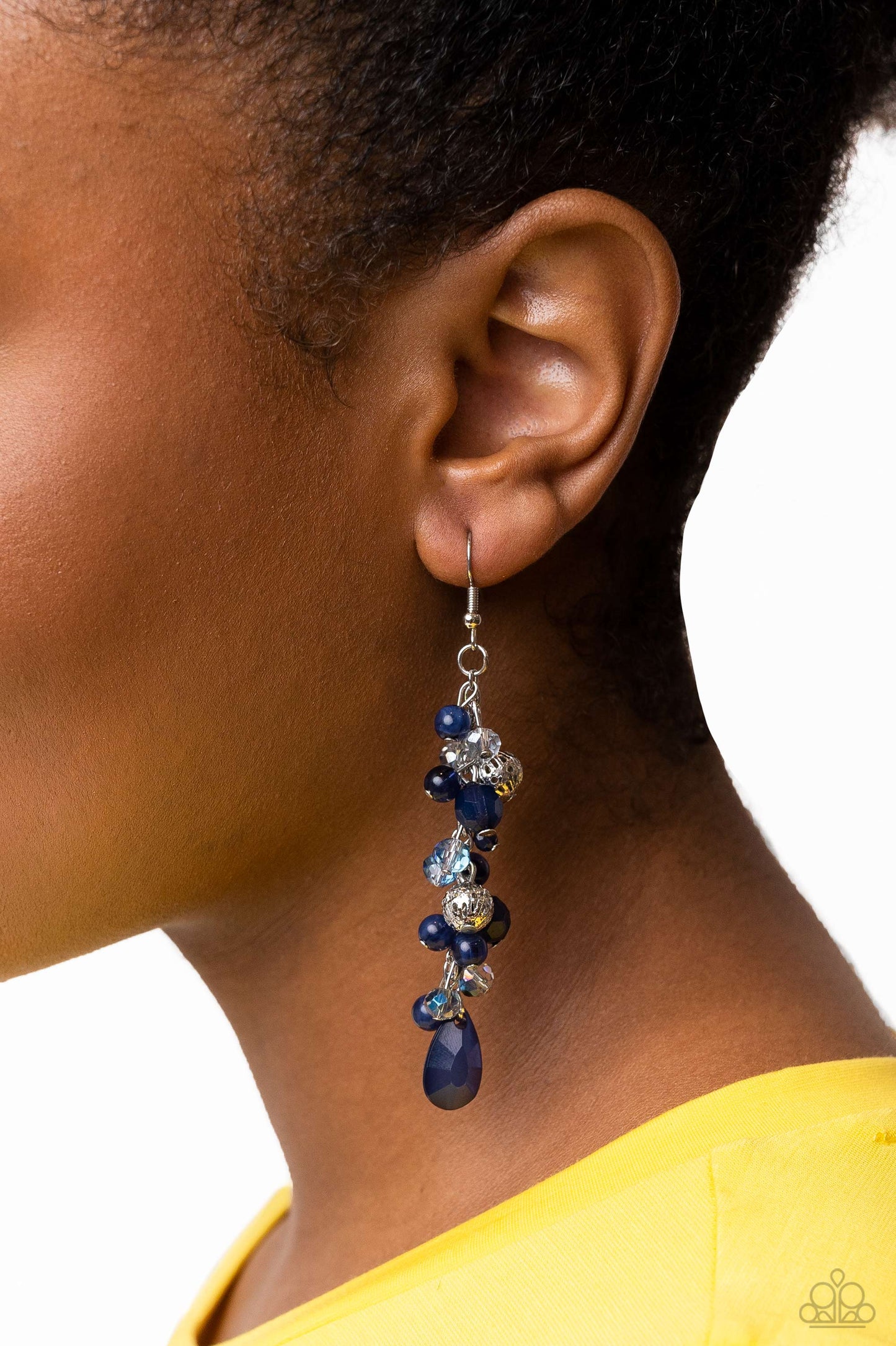 Cheeky Cascade - Navy Blue Earrings