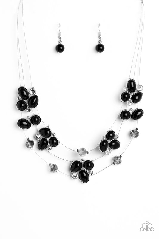 Snow Angels Necklace -Silver w/ Black