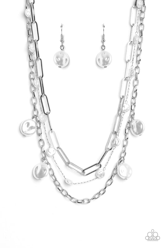 Blissful Ballad - Silver with White Necklace