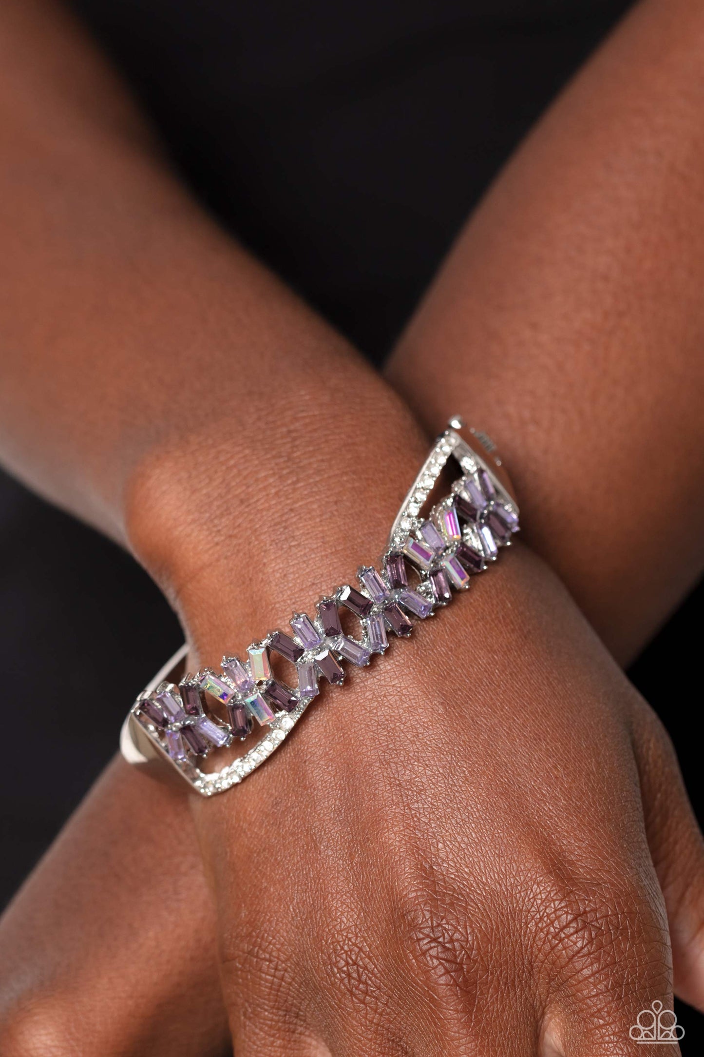 Timeless Trifecta Bracelet - Silver w/Purples
