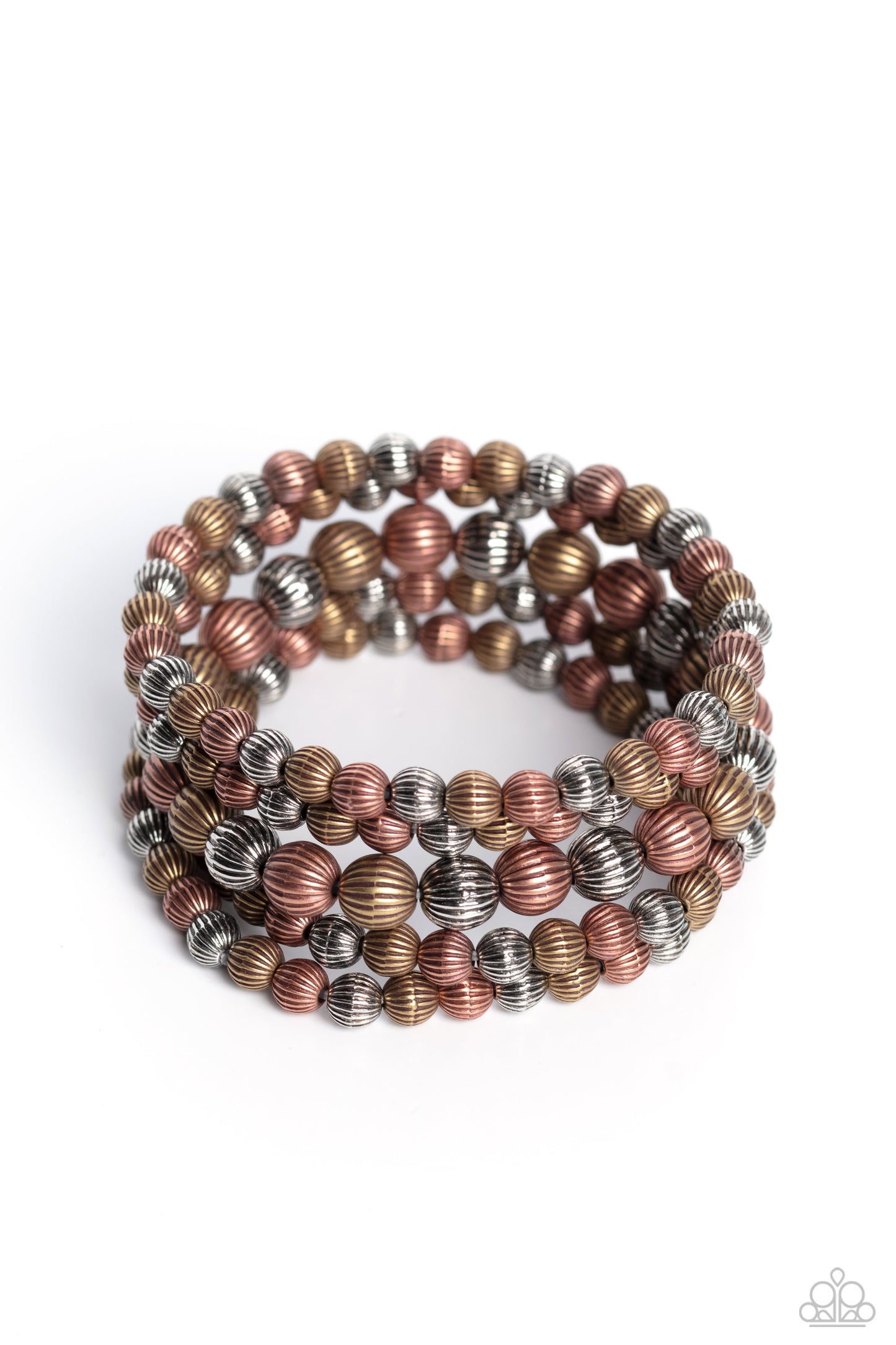Sonoran Stripes - Multi-Copper. Brass & Silver Bracelet