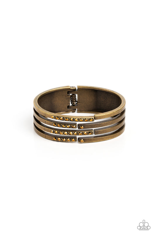 Labyrinth Lure - Brass Bracelet -  Hinged