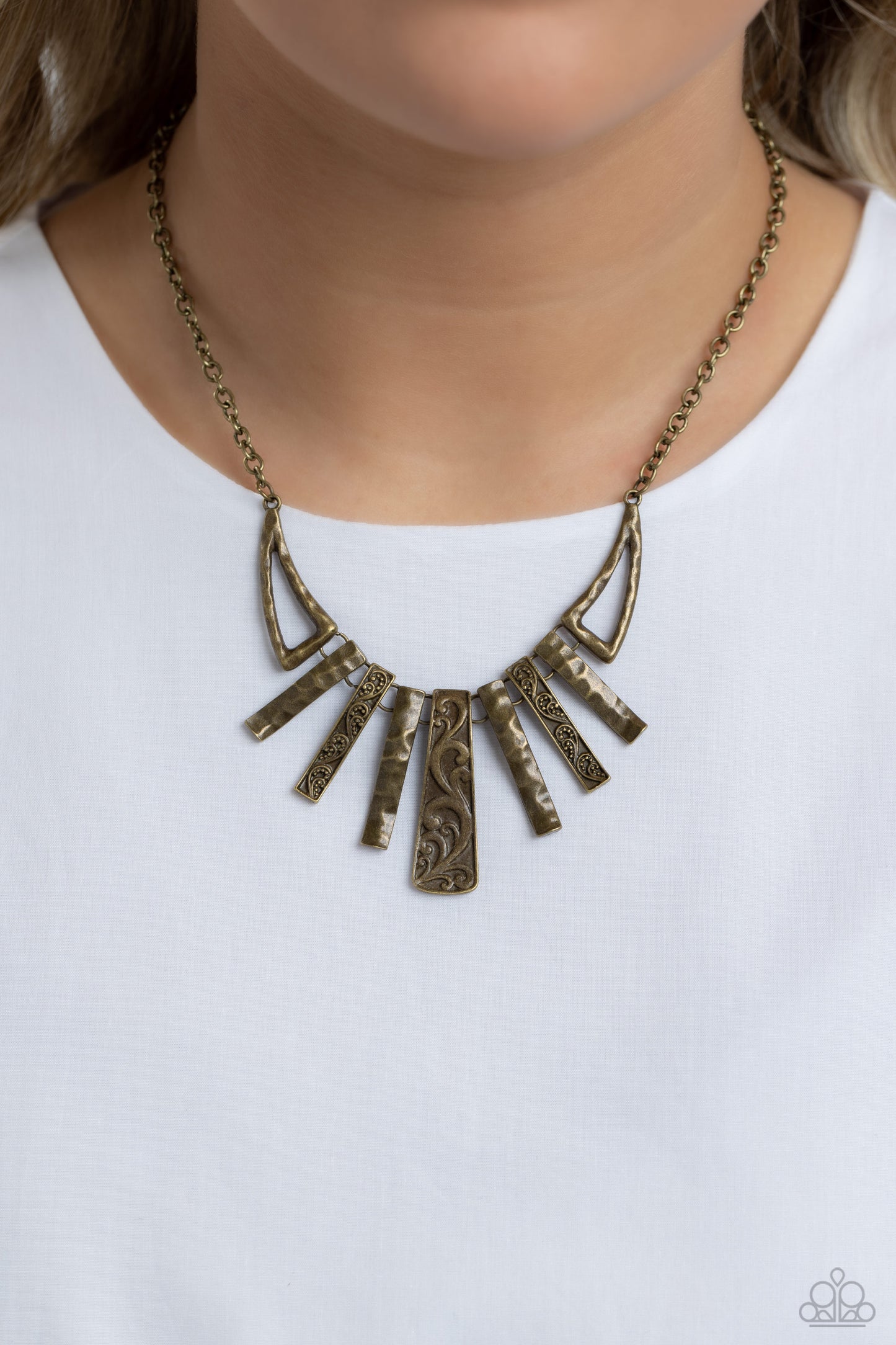 Paisley Pastime  Necklace- Brass