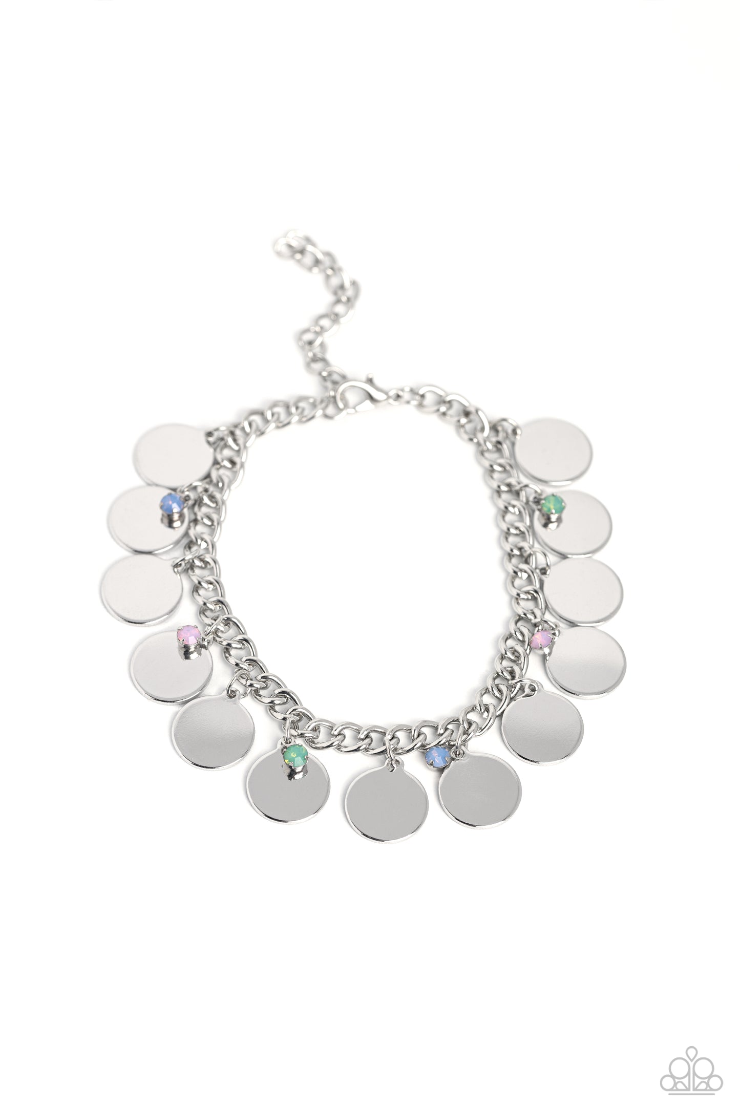 Dreamy Discs  Bracelet- Silver w/Multi Gems