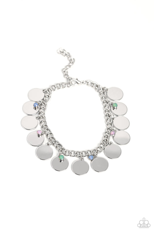 Dreamy Discs  Bracelet- Silver w/Multi Gems