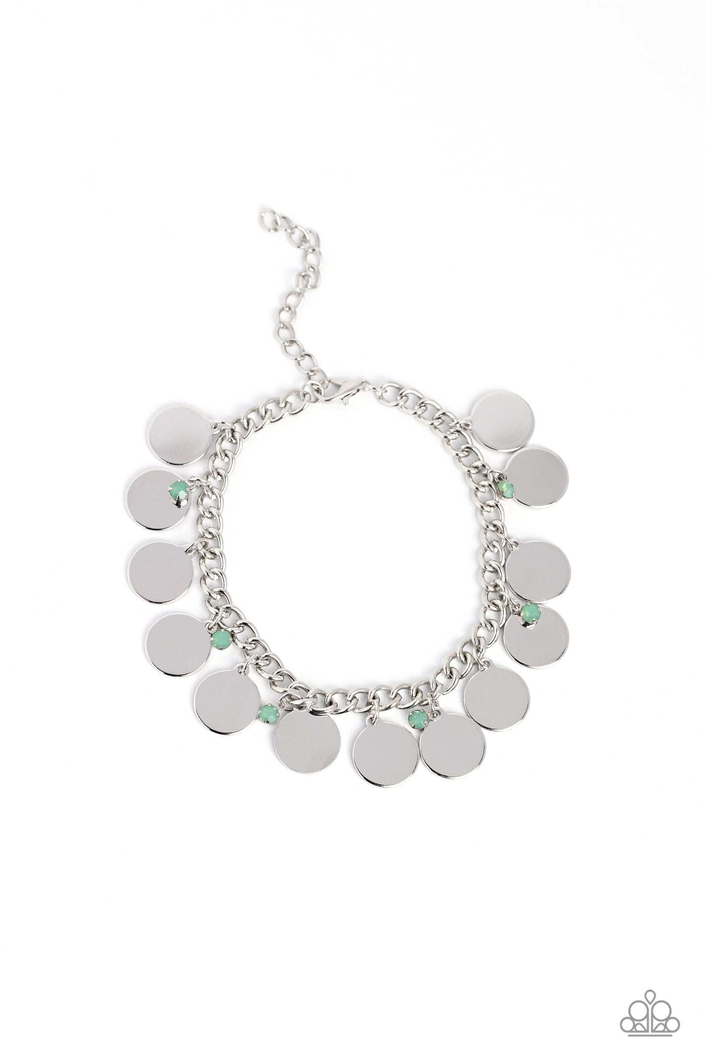 Dreamy Discs - Silver w/Green Bracelet