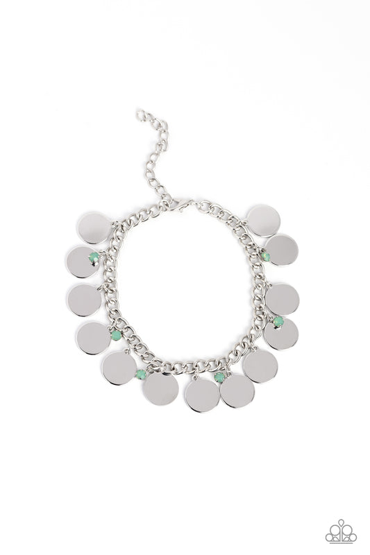 Dreamy Discs - Silver w/Green Bracelet