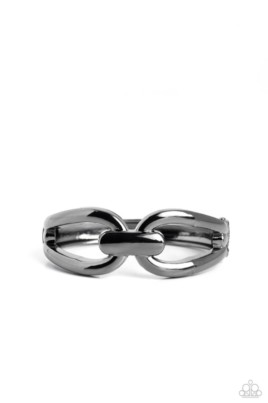 Mechanic Masquerade Bracelet - Black (gunmetal) - Hinged