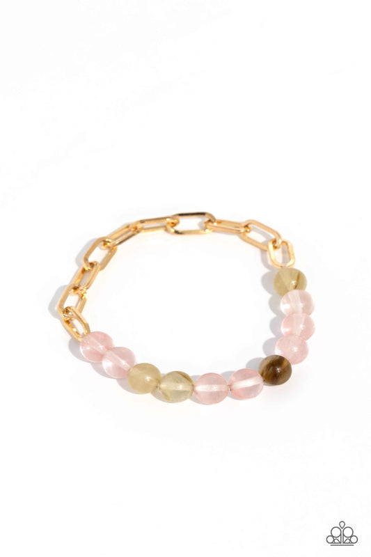 Energetic Edge Bracelet - Gold w/Multi beads