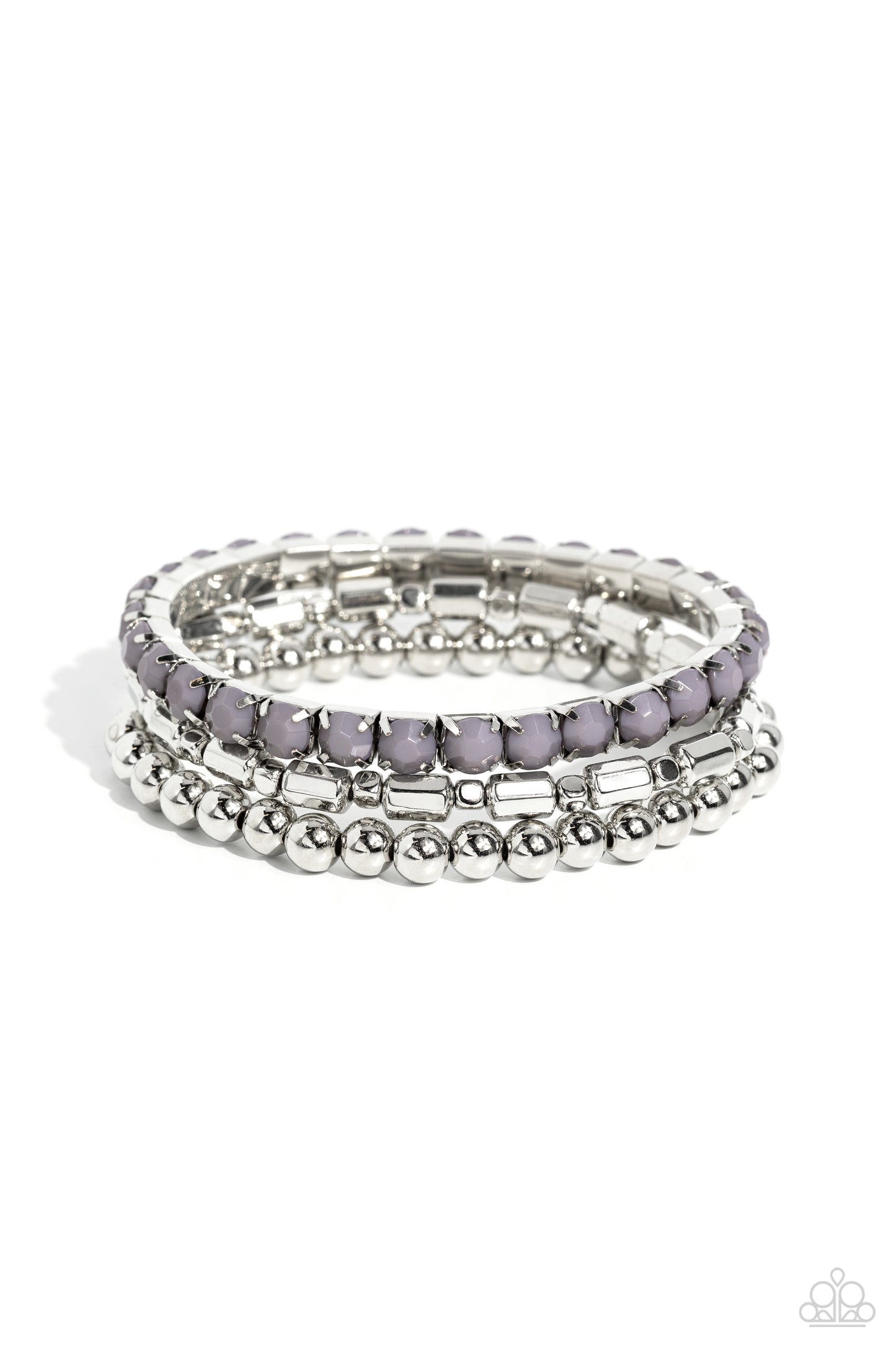 Monochromatic Maverick Bracelet  - Silver w/Grey