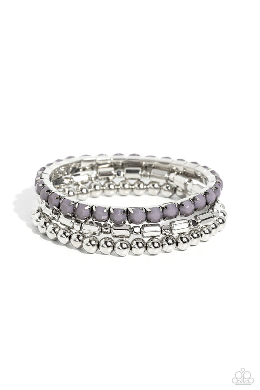 Monochromatic Maverick Bracelet  - Silver w/Grey