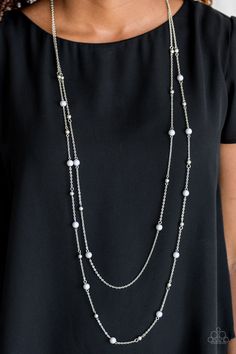 Beach Party Pageant Silver w/Gray beads Necklace
