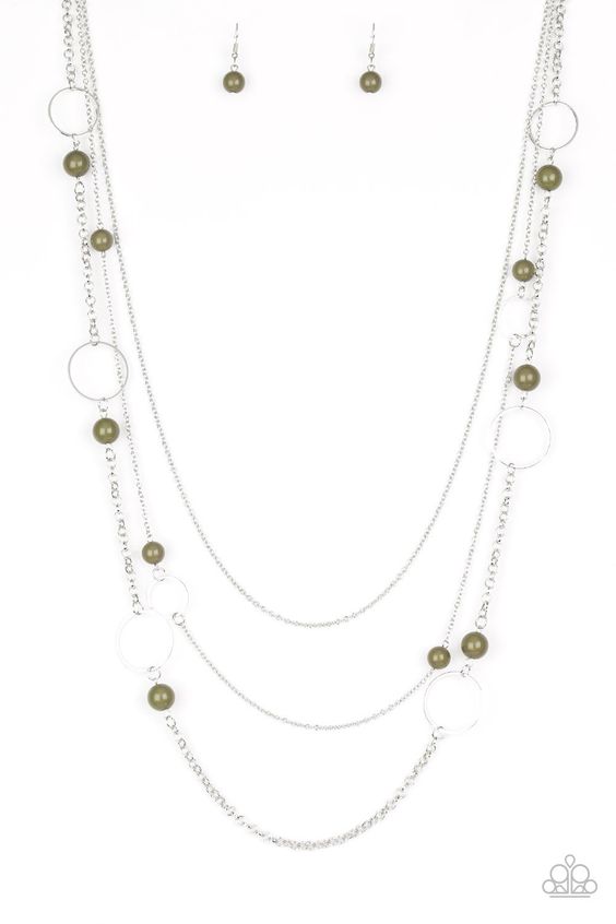 Beachside Babe Silver w/Tan/Beige Necklace