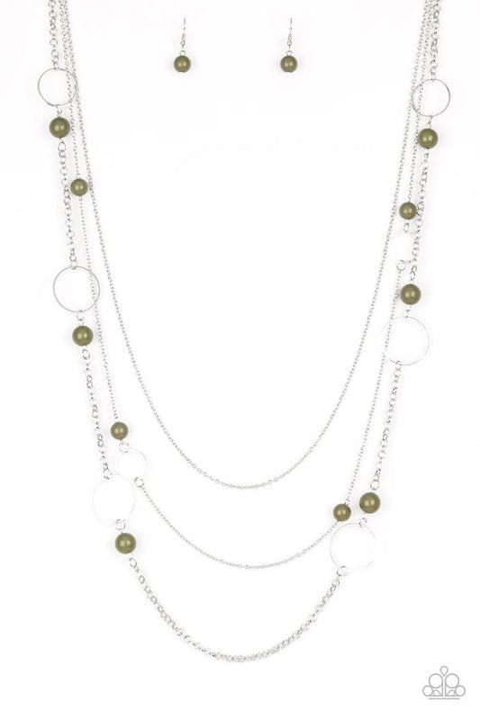 Beachside Babe Silver w/Tan/Beige Necklace