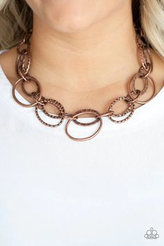 Bend OVAL Backwards Copper  Necklace