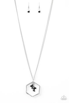 Chicly Geocentric Black Necklace HR