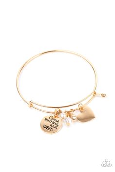 Come What May and Love It  Gold Bracelet - Paparazzi