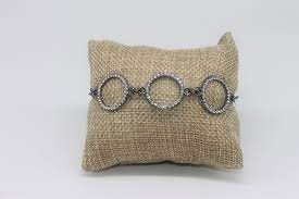 Dress The Part Gunmetal Bracelet with White Rhinestones