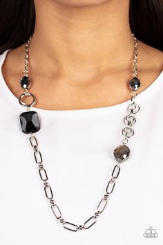 Famous and Fabulous Silver with  Black  Necklace - Paparazzi