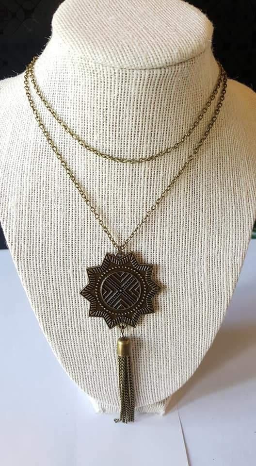 From Sunup to Sundown Brass Necklace