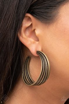 In Sync Brass Earrings - Paparazzi