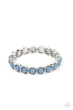 Let's be Buds Silver Bracelet with blue stones - Paparazzi