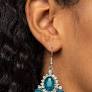 Magic Spell Sparkle Blue-Green Earrings - Paparazzi