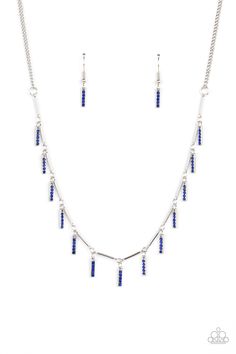 Metro Muse Silver Necklace with royal blue gems