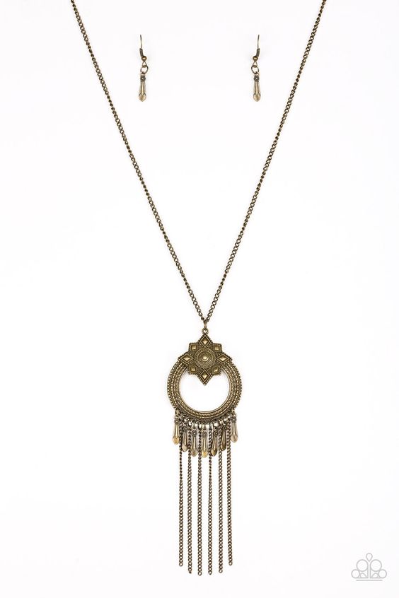 My Main Mantra brass necklace
