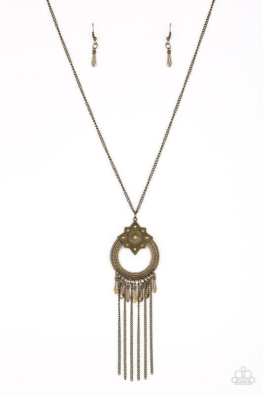 My Main Mantra brass necklace