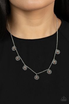 Prairie Perennial Silver with Orange  Necklace - Paparazzi