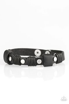 Road Burner Black Leather Urban Bracelet