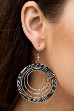 Totally Textured Silver/Gunmetal Earrings FF