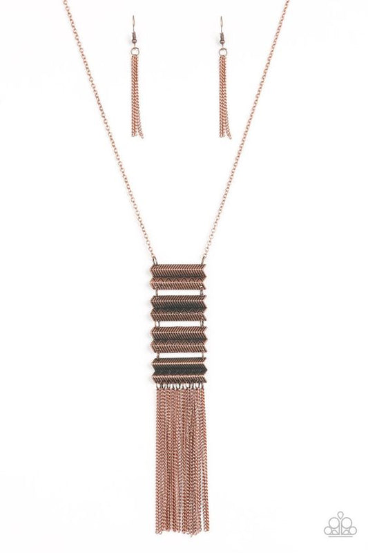 Watch Your Step Copper Necklace