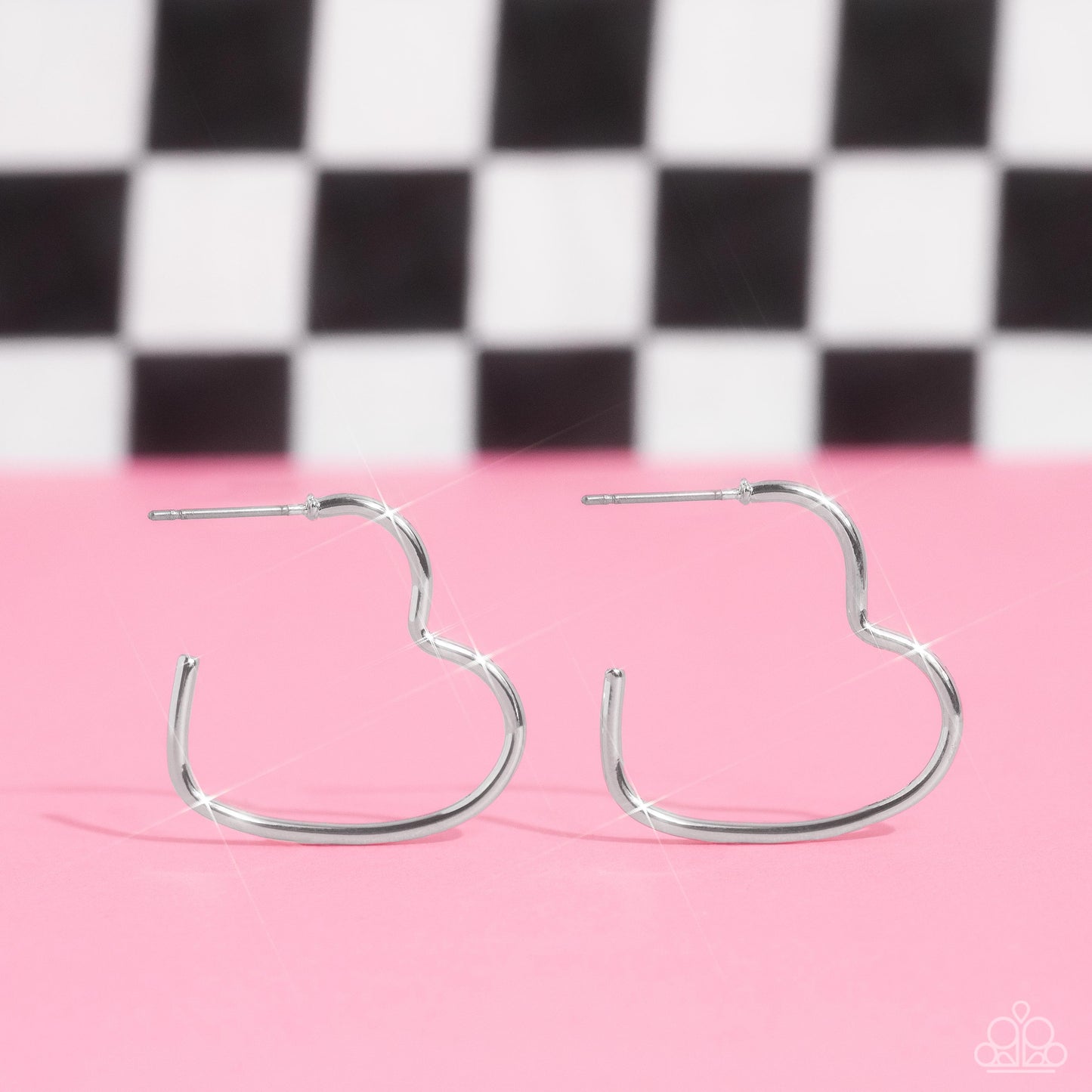 Burnished Beau Heart - Silver Earrings
