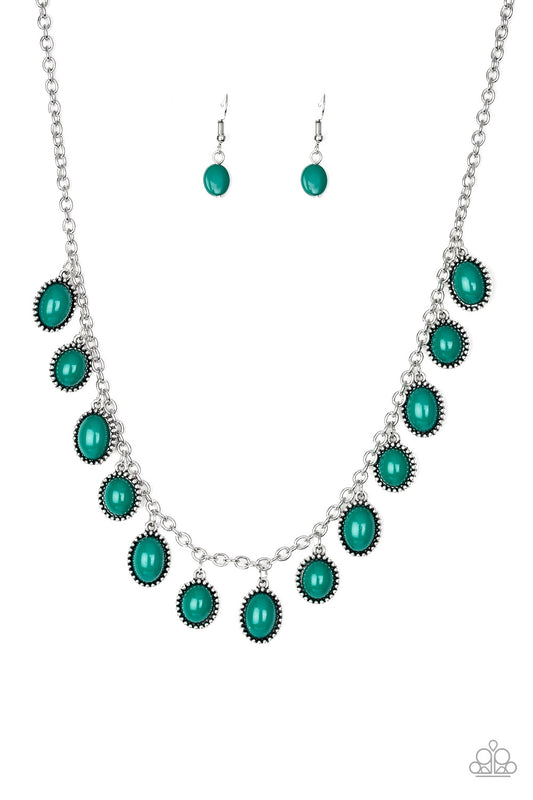 Make Some ROAM! - Silver w/Green Necklace