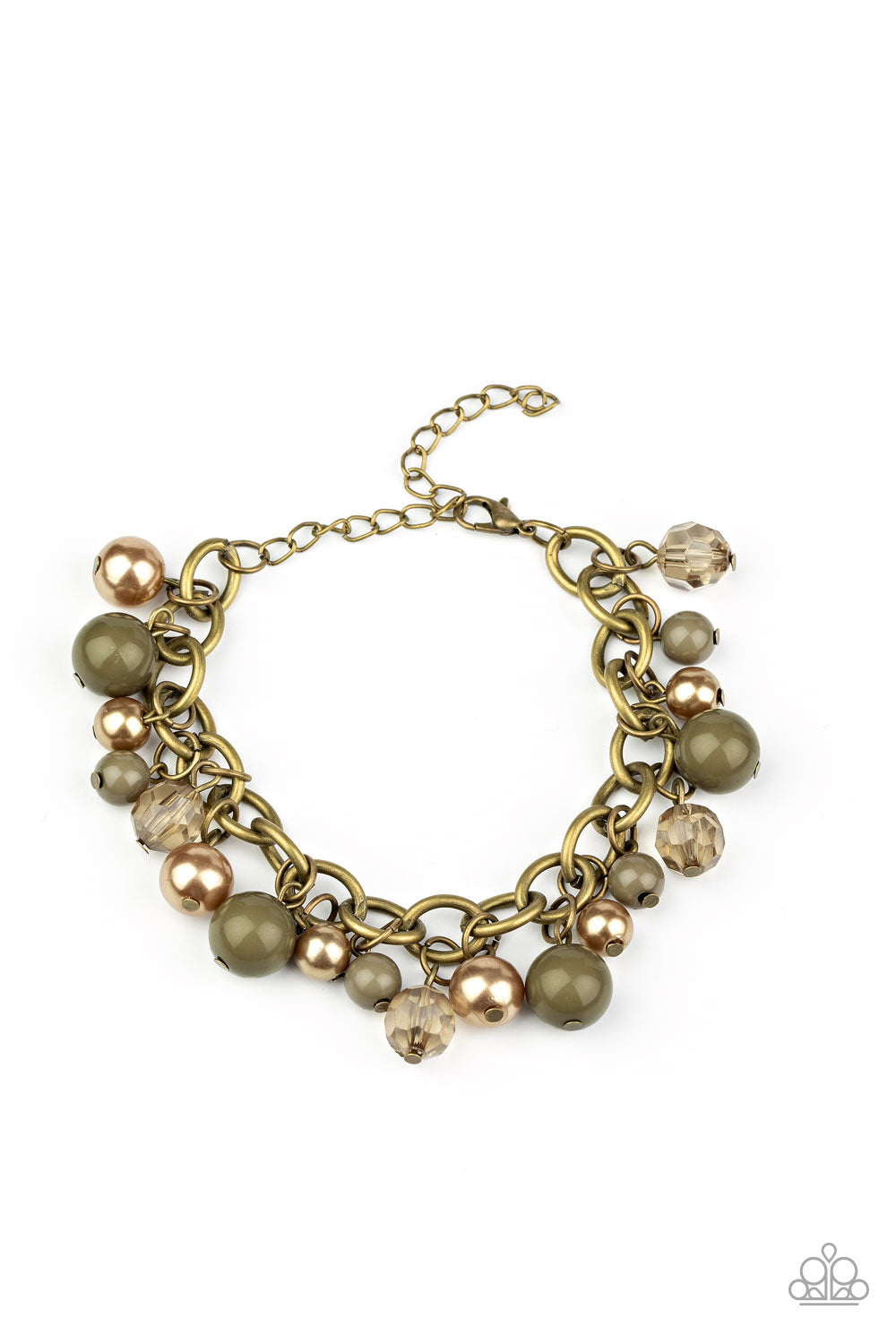 Grit and Glamour - Brass & Green Bracelet