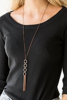 Ready set geo copper necklace